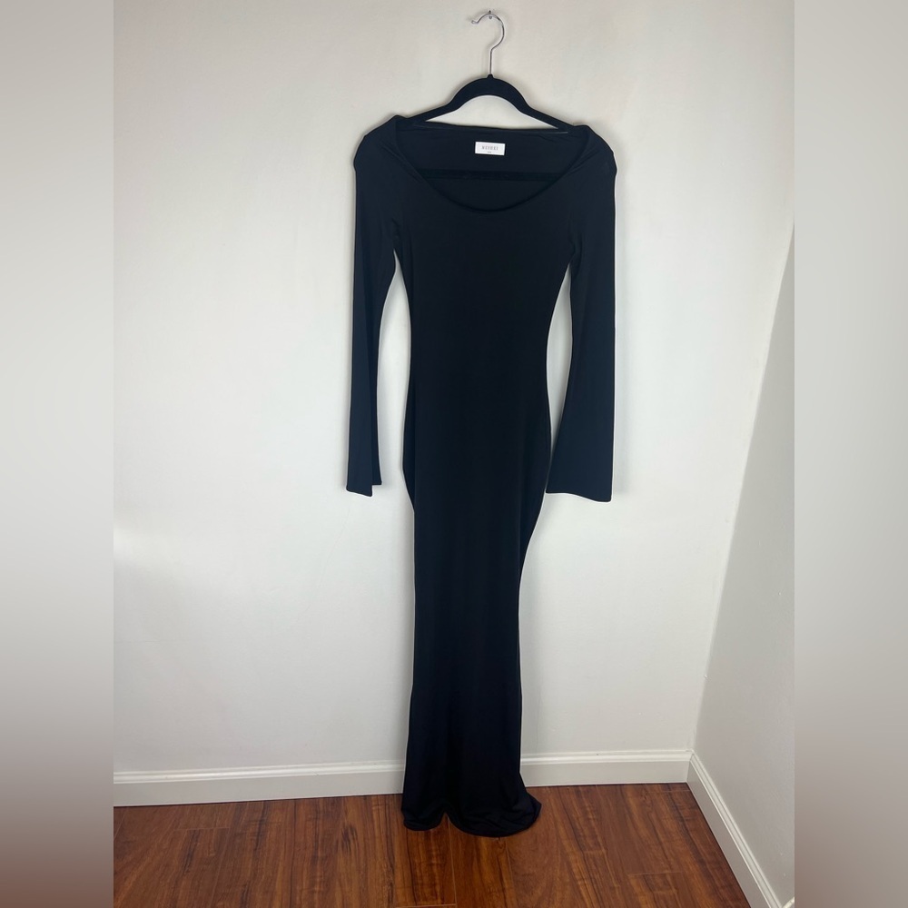 MESHKI - Millicent Long Sleeve Black Bodycon Maxi Dress Size XXS - Picture 8 of 15